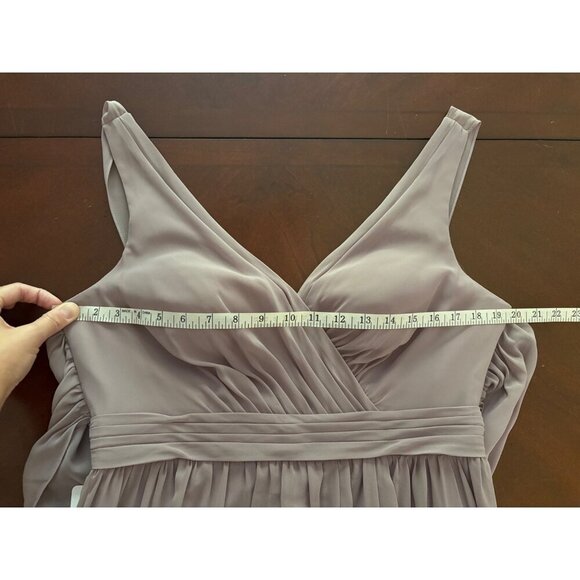 Azazie NWT Kora Chiffon Bridesmaid Formal Gown in Purple Dusk Size 12 - Picture 10 of 16